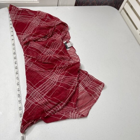 Vinatge Robbie Bee Women's Silk Plaid Sheer Shawl Size 20W Flutter Sleeve - Picture 8 of 10
